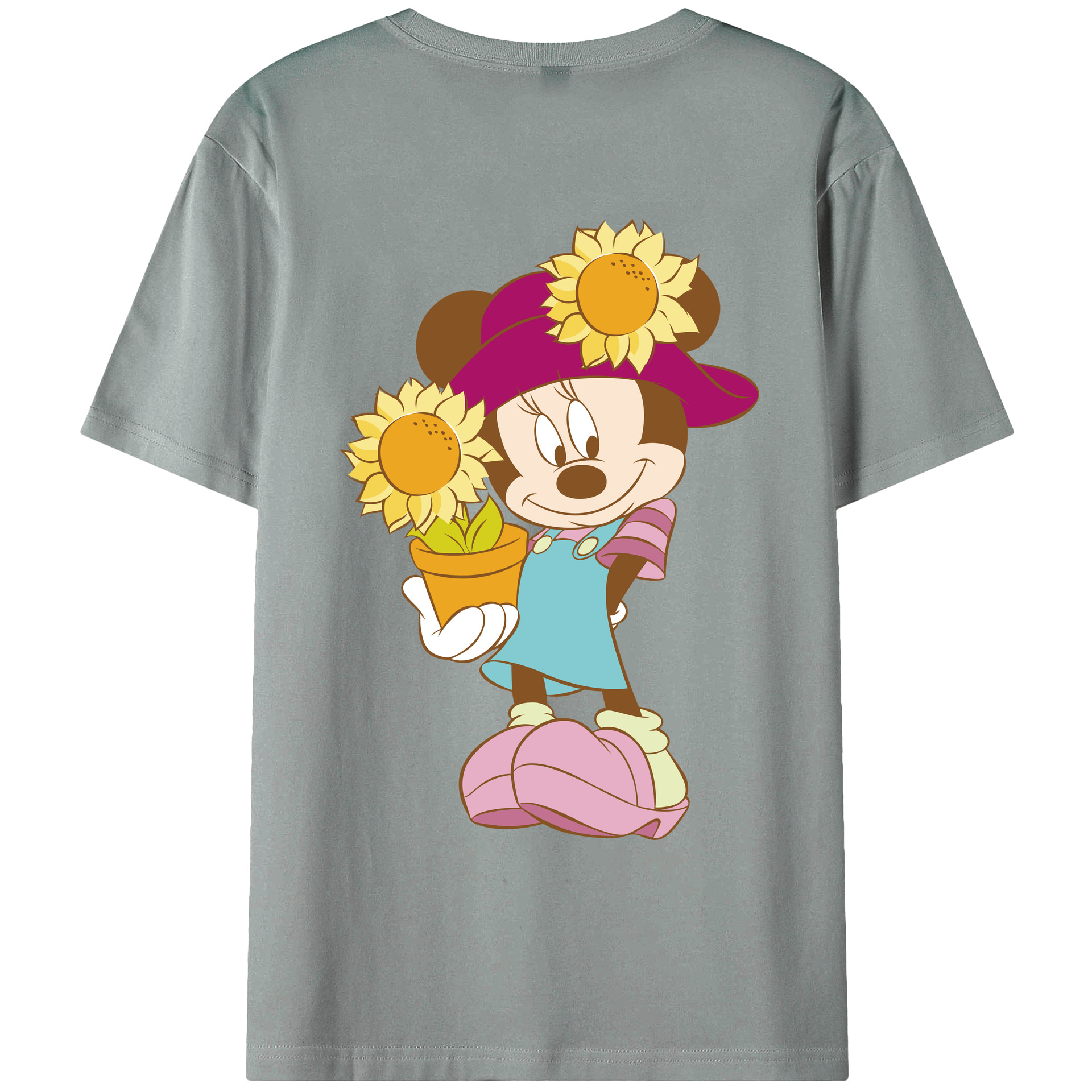ミッキーマウス Mickey Mouse 綿100％ メンズ半袖Tシャツ（バックプリント） 通気性